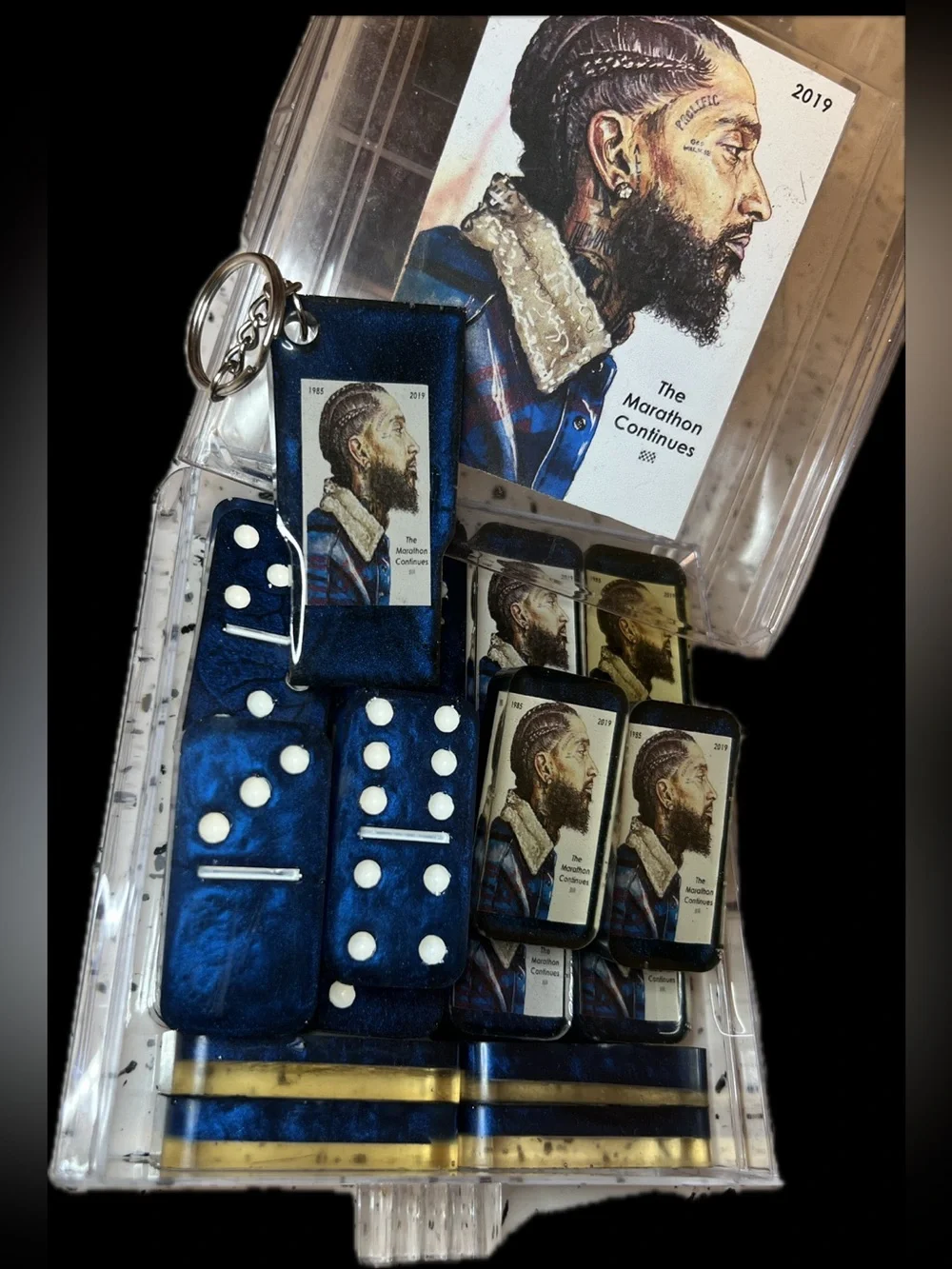 Customized 1 Of 1 Domino Set-Nipsey Hustle “The Marathon Continues 🏁1985-2019